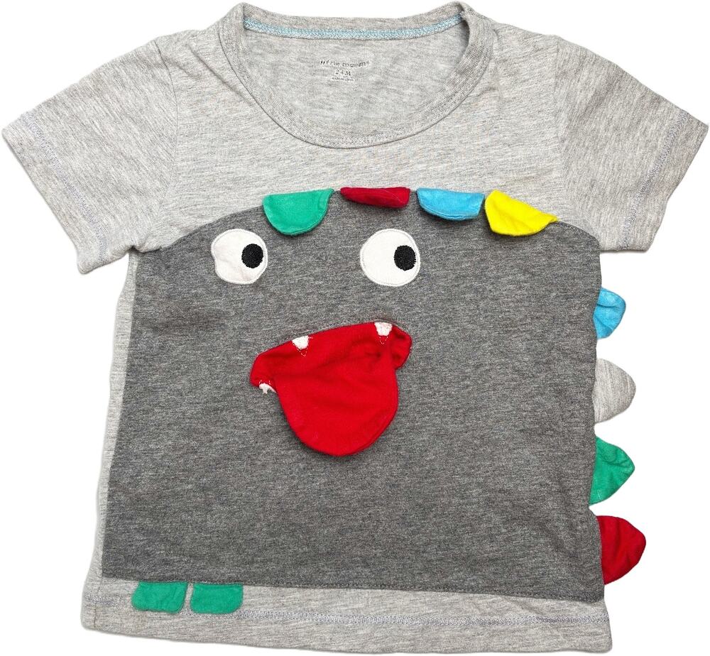 Little Maven monster shirt 24m tongue pocket interactive face gray tee